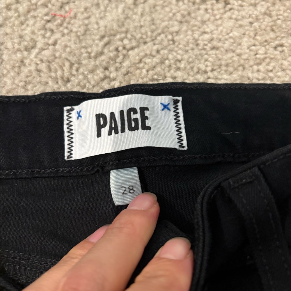 PAIGE Midnight Black Denim - Picture 2 of 9